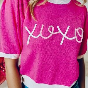 Pink 'XOXO' Women's Sweater